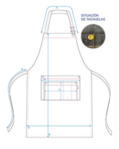 AVENTAL COM PEITO LAVADO GANGA AZUL COMBI ALBERO 85X80 CM
