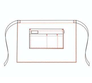 APRON WITHOUT BIB GREY COMBI SPIGE 50X68 CM
