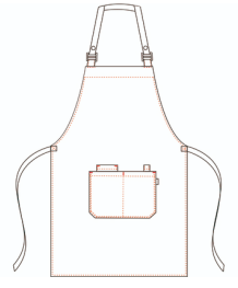 GREMBIULE CON CINTURINO IN PELLE 82X72 CM
