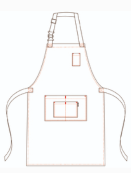 APRON WITH BIB LINKED BUCKLE 80X68 CM
