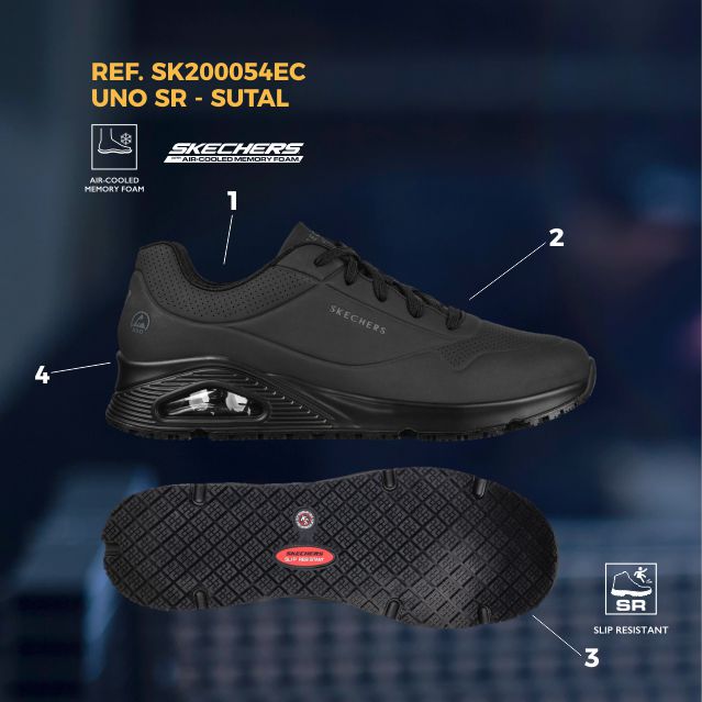 WORK RELAXED FIT: UNO SR - SUTAL SKECHERS HOMBRE