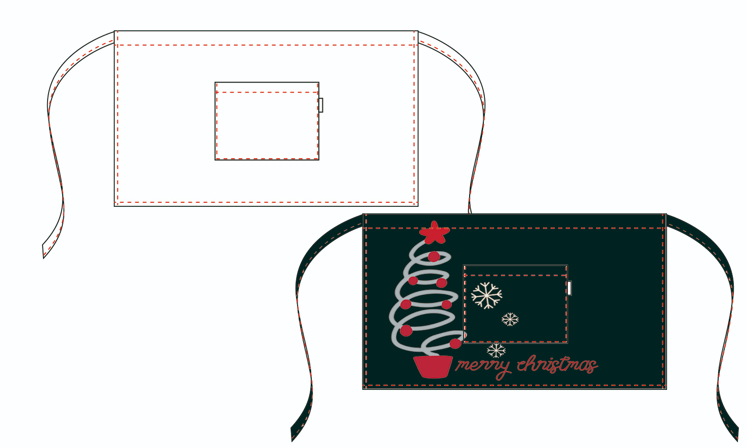 APRON WITHOUT BIB CHRISTMAS ARBOL