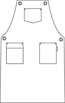 DELANTAL PETO CORDON TRENZADO 88X74 CM