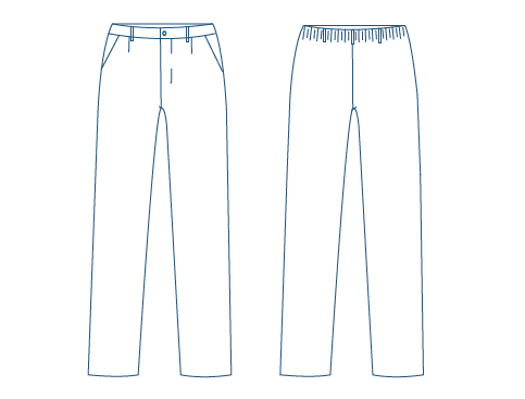 PANTALON LARGO MEDIA GOMA Y CREMALLERA