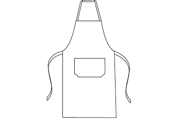 DELANTAL PETO Y BOLSILLO CINTAS 90X75 CM