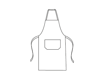 APRON BIB AND POCKET TWILL POLYESTER 90X75 CM
