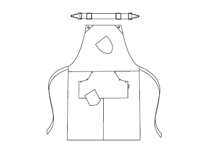 DELANTAL CON PETO TENERE 74X80 CM