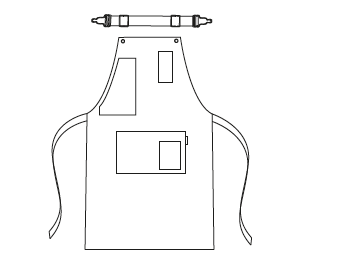 APRON WITH BIB SATIN 80X68 CM
