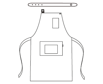 APRON WITH BIB LEATHER STRAP 72X80 CM

