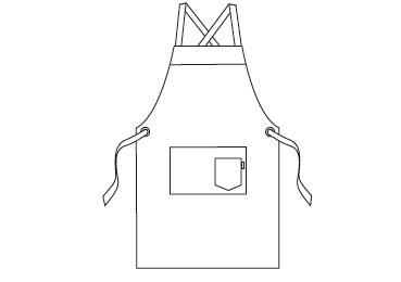 AVENTAL COM PEITO LONA RISCAS 76X68 CM
