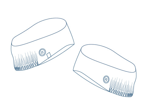 HAT WITH ELASTIC BAND CHEESECLOTH ANTIBACTERIAL (one size)
