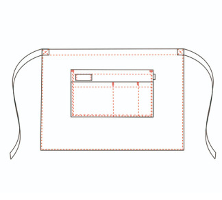 TABLIER SANS BAVETTE GRIS BICOLORE CHEVRON 50X68 CM
