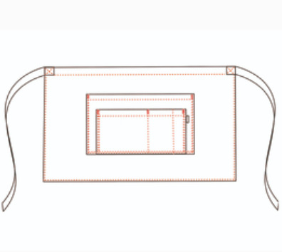DELANTAL SIN PETO TEJIDO MARMOLADO 50X68 CM
