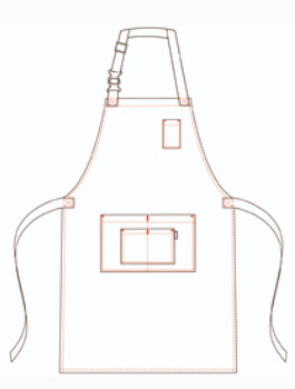 DELANTAL CON PETO HEBILLA ENLAZADA 80X68 CM