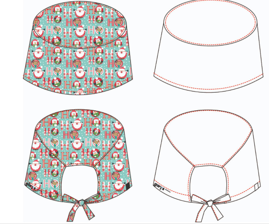 GORRO CIRUJANO TIRAS NAVIDAD SANTAS