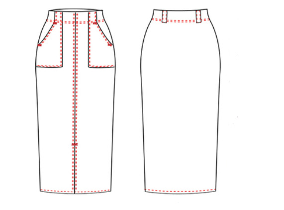 FALDA CON BOLSILLOS TRENDER