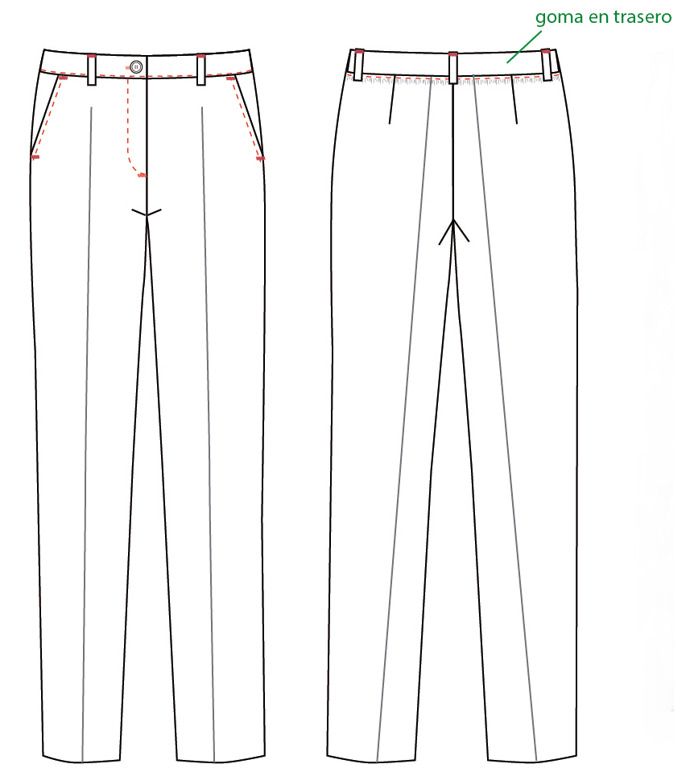 TROUSERS WOMAN ELASTIC BACK TRIVIAL
