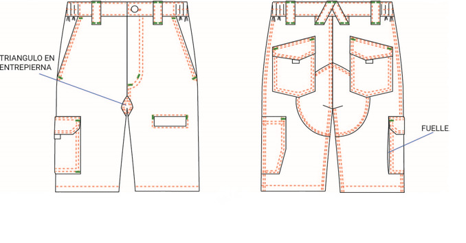 BERMUDA UNISEX MULTIBOLSILLOS ELASTICA ARCE COMBINADA