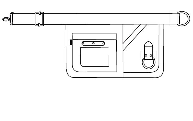 SHORT DENIM AND LEATHER APRON
