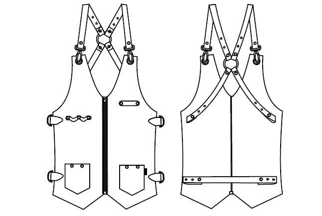UNISEX KURUME LEATHER AND DENIM VEST
