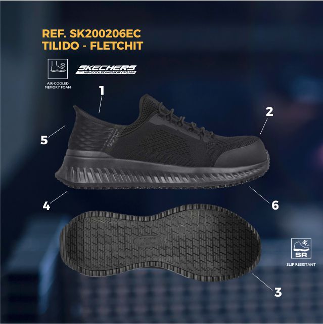 SLIP-INS WORK: TILIDO - FLETCHIT SKECHERS HOMBRE