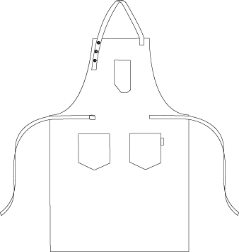 DELANTAL PETO RAYAS COMBINADO 88X74 CM