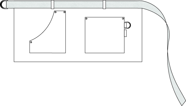 AVENTAL CURTO COM CONTRASTES DE ESPIGA 35X67 CM