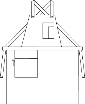 AVENTAL PEITO BOLSO CARTEIRA  SARJA RECICLADA 88X74 CM