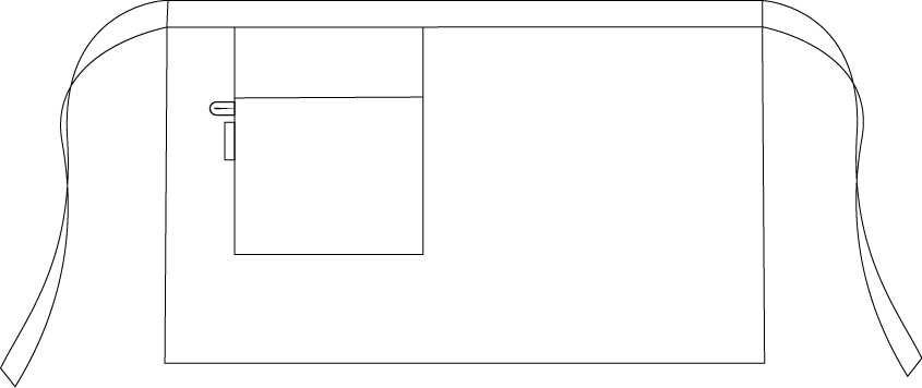 DELANTAL CORTO BOLSILLO CARTERA SARGA RECICLADA 35X67 CM