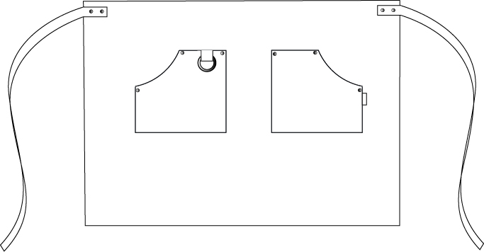 DELANTAL CORTO REMACHES SARGA RECICLADA 50X74 CM