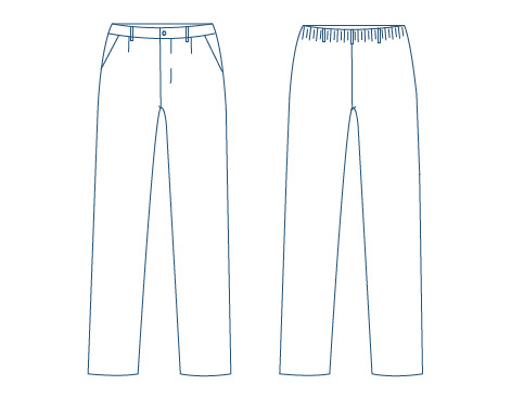 PANTALON LARGO MEDIA GOMA Y CREMALLERA