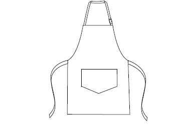 HALF-APRON WITH BIB 68X68 CM
