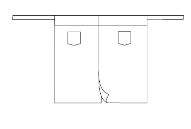DELANTAL SIN PETO 2 BOLSILLOS TEJANO GRUESO 90X105 CM