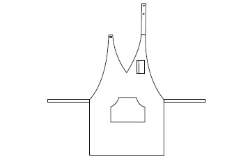 TABLIER BISTROT SERGÉ POLYESTER 80X65 CM
