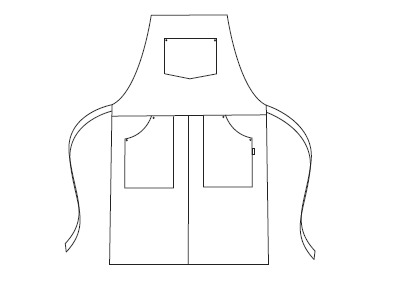 AVENTAL COM PEITO TABERNAS 74X80 CM (alça/suspensórios em separado ref. 329500)