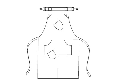 TABLIER À BAVETTE TENERE 74X80 CM
