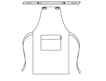 APRON WITH BIB AND LEATHER STRAP 87X73 CM
