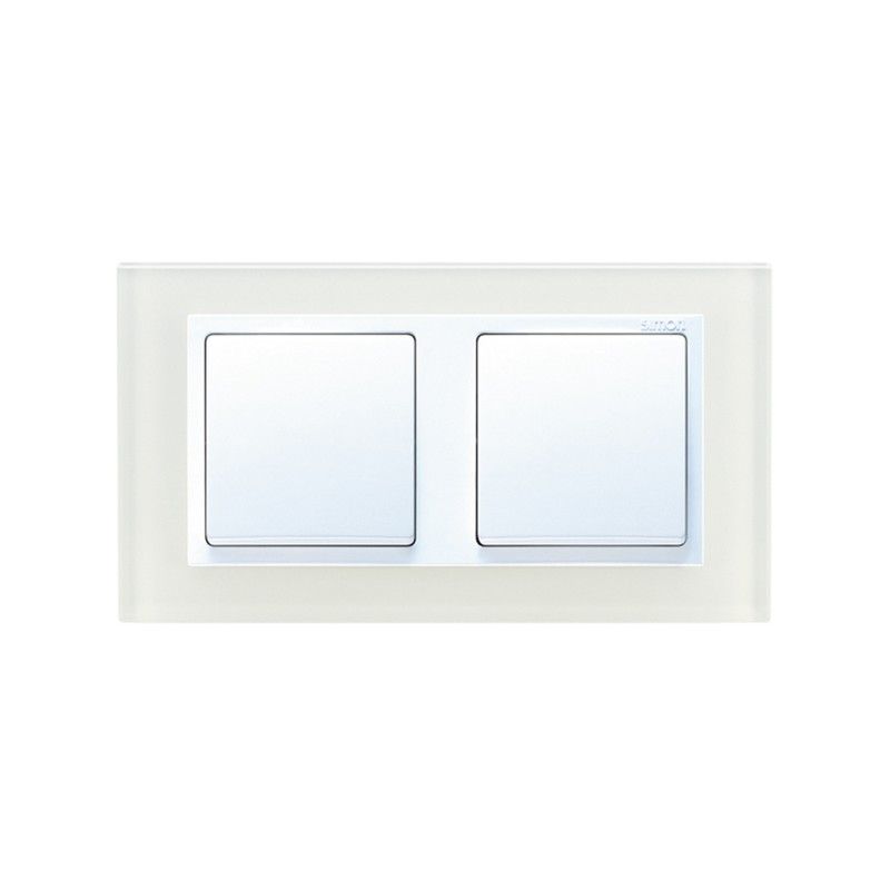 Simon 82827-32 – Cornice 2 Elementi Nature Vetro Nero Per Serie 82, Placca Da Parete 94x173 Mm