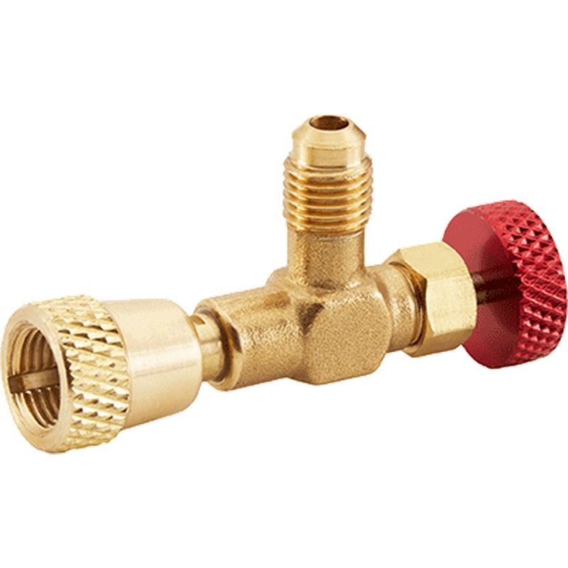 Vanne De Régulation De Réfrigérant R410A En Laiton - 2 Pièces Avec Filetage 1/4 SAE Mâle Et 5/16 Femelle Pour Charge Rapide Et étanche