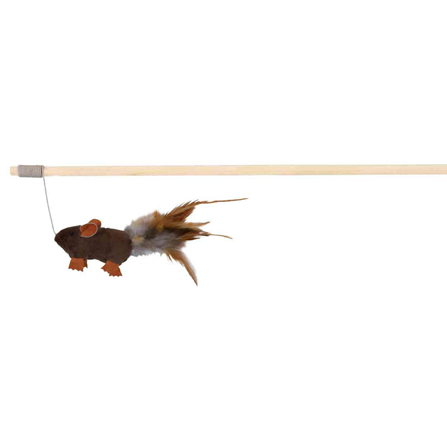 Varita Juego, Madera, Ratón con plumas, 50 cm