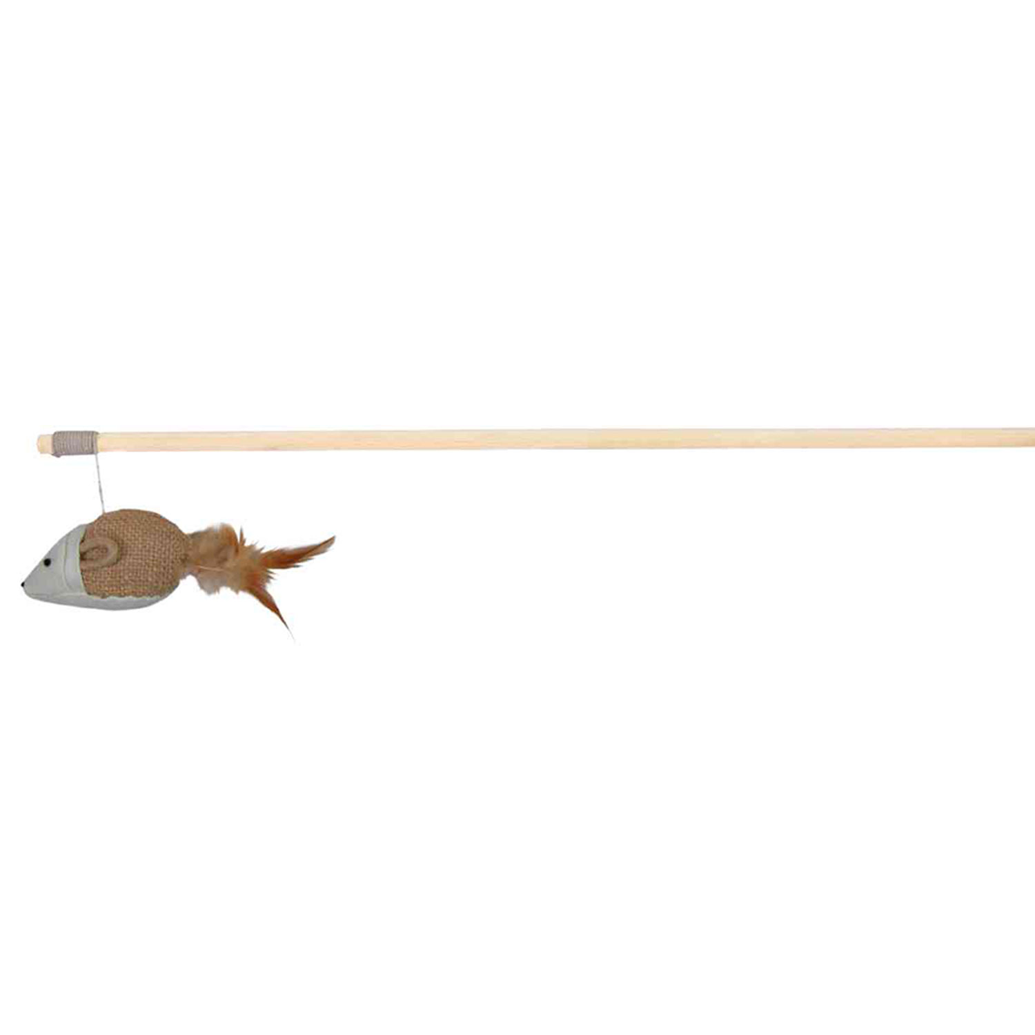 Varita Juego, Madera, Yute, Ratón conplumas, 50 cm