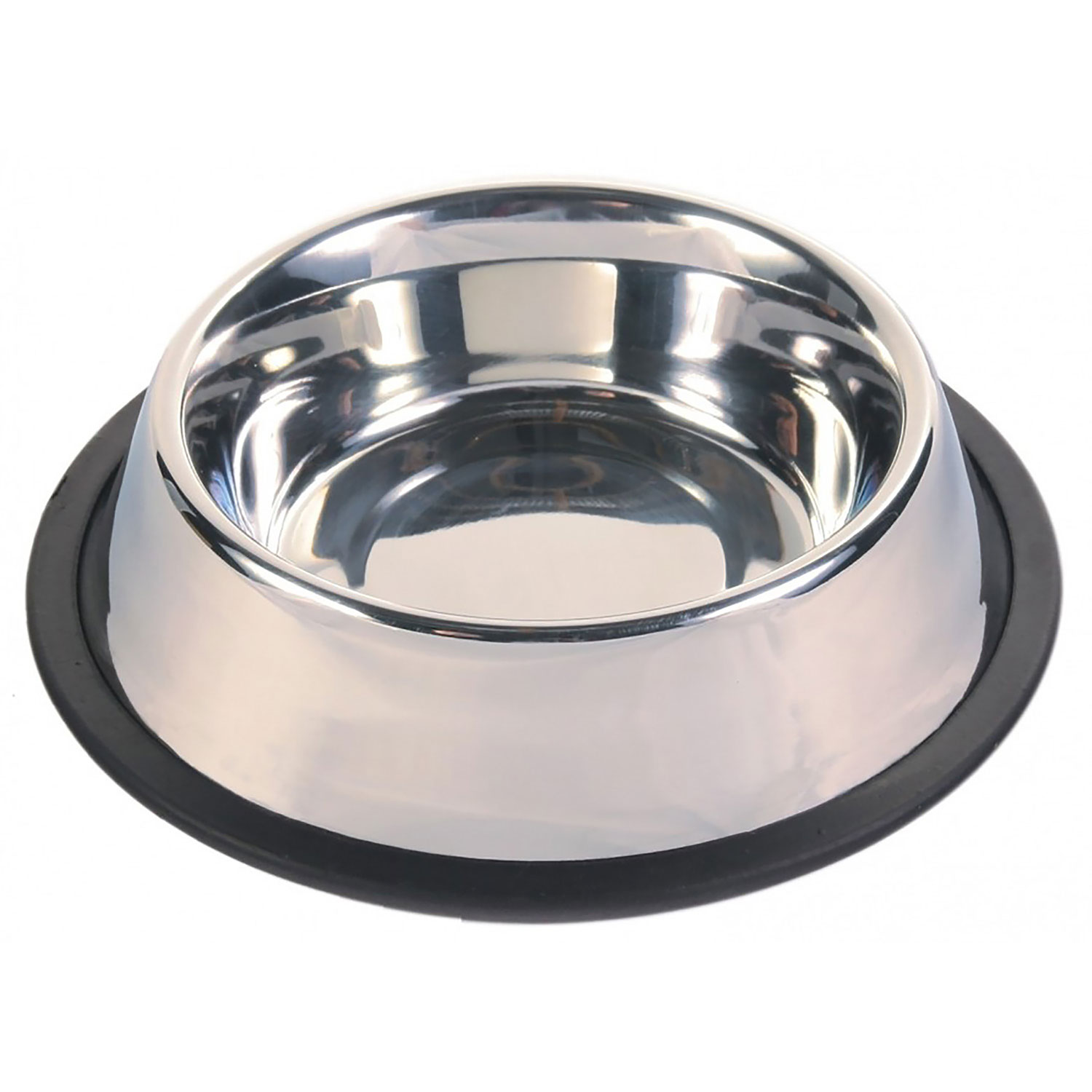 Comedero Acero Inoxidable, Anillo Caucho, 1.75 l, ø20 cm
