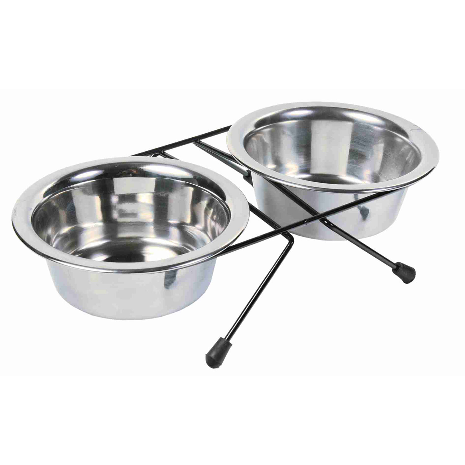 Set Comederos Acero Inox, 2 x 0.45 l, ø13 cm