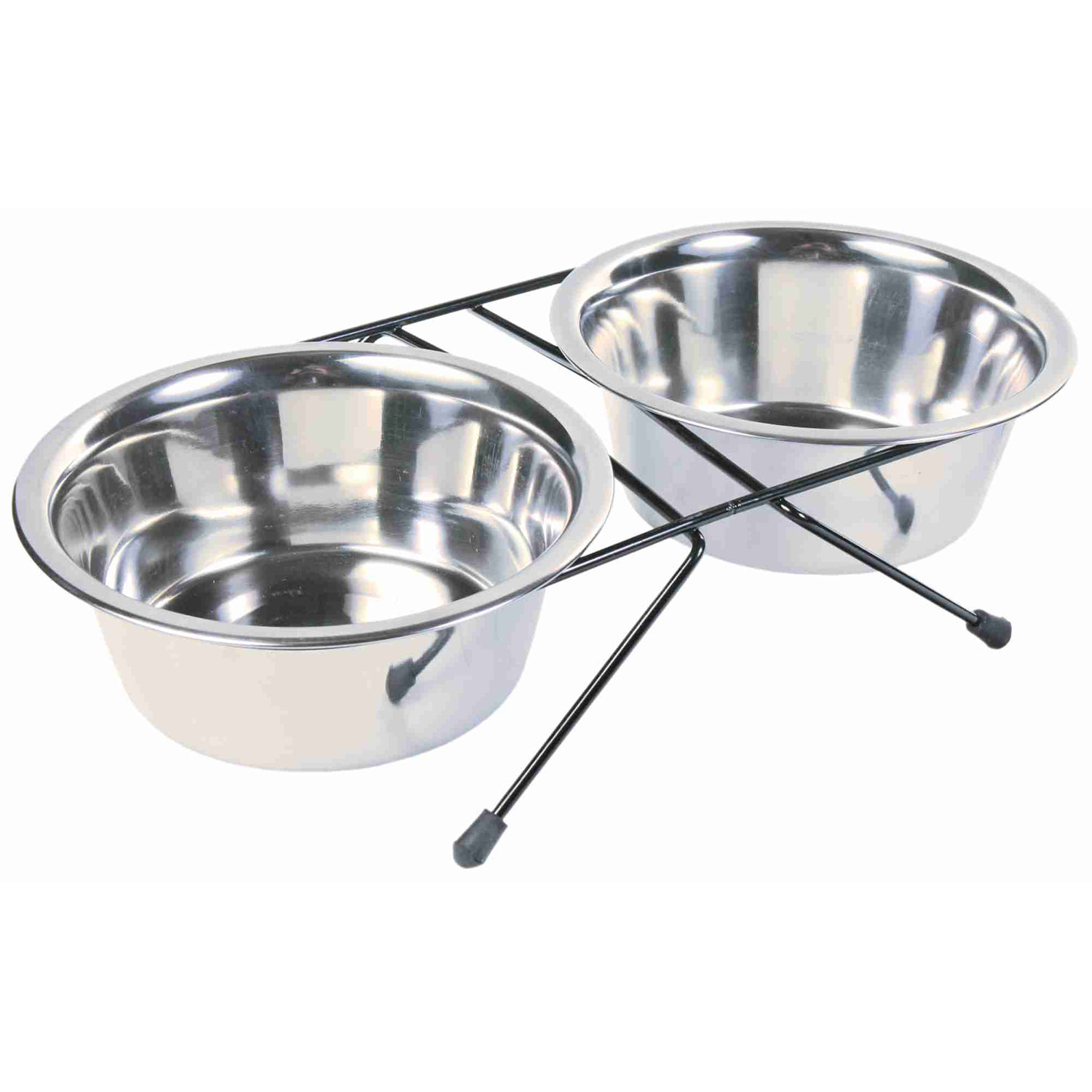 Set Comederos Acero Inox, 2 x 0.75 l, ø17 cm