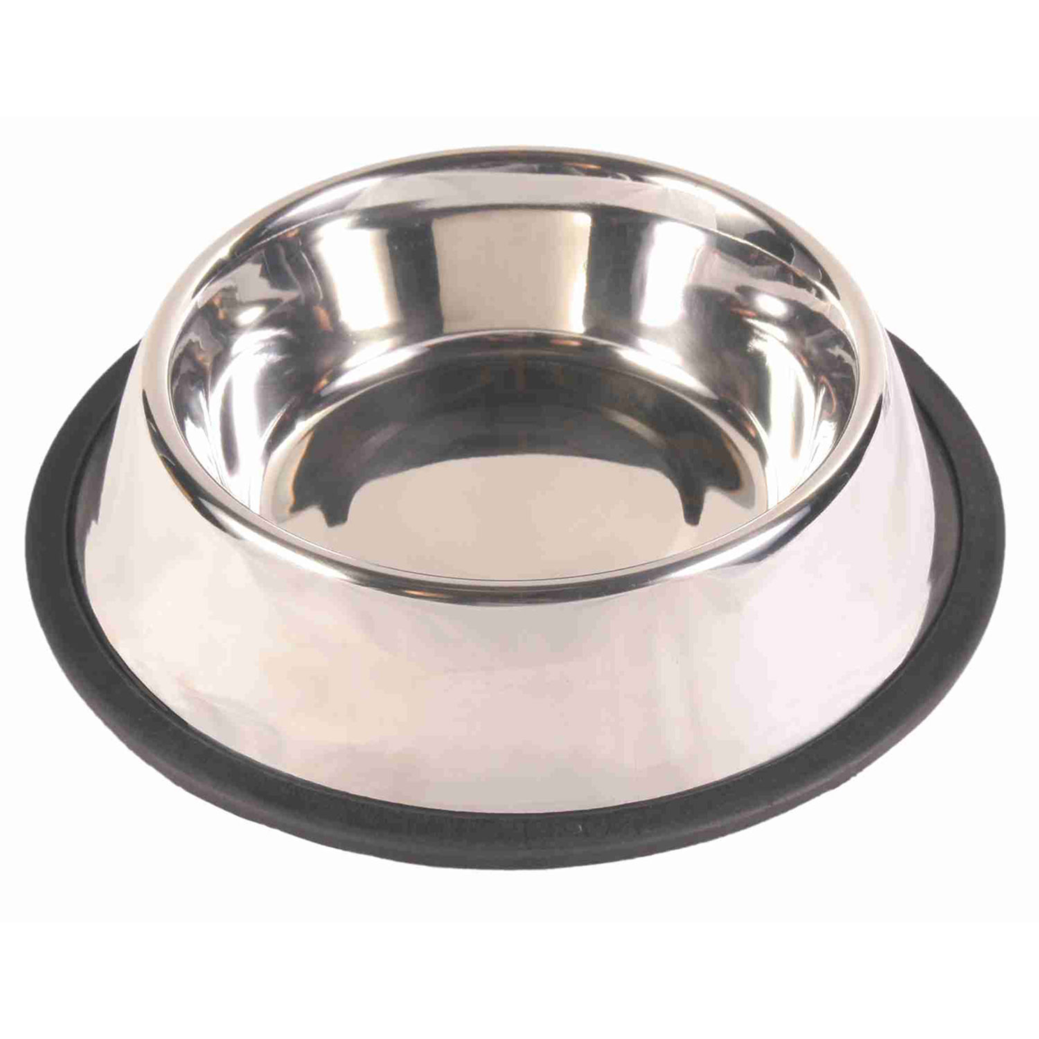 Comedero Acero Inox, Anillo Caucho, 0.7 l, ø16 cm