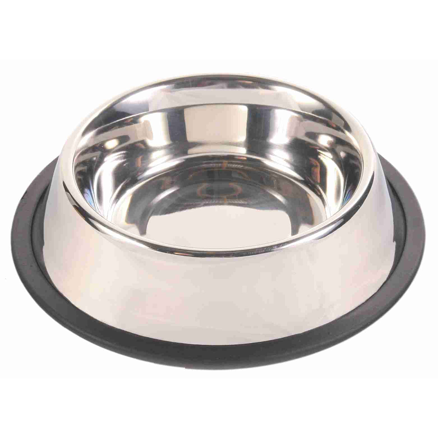 Comedero Acero Inox, Anillo Caucho, 0.9 l, ø17 cm