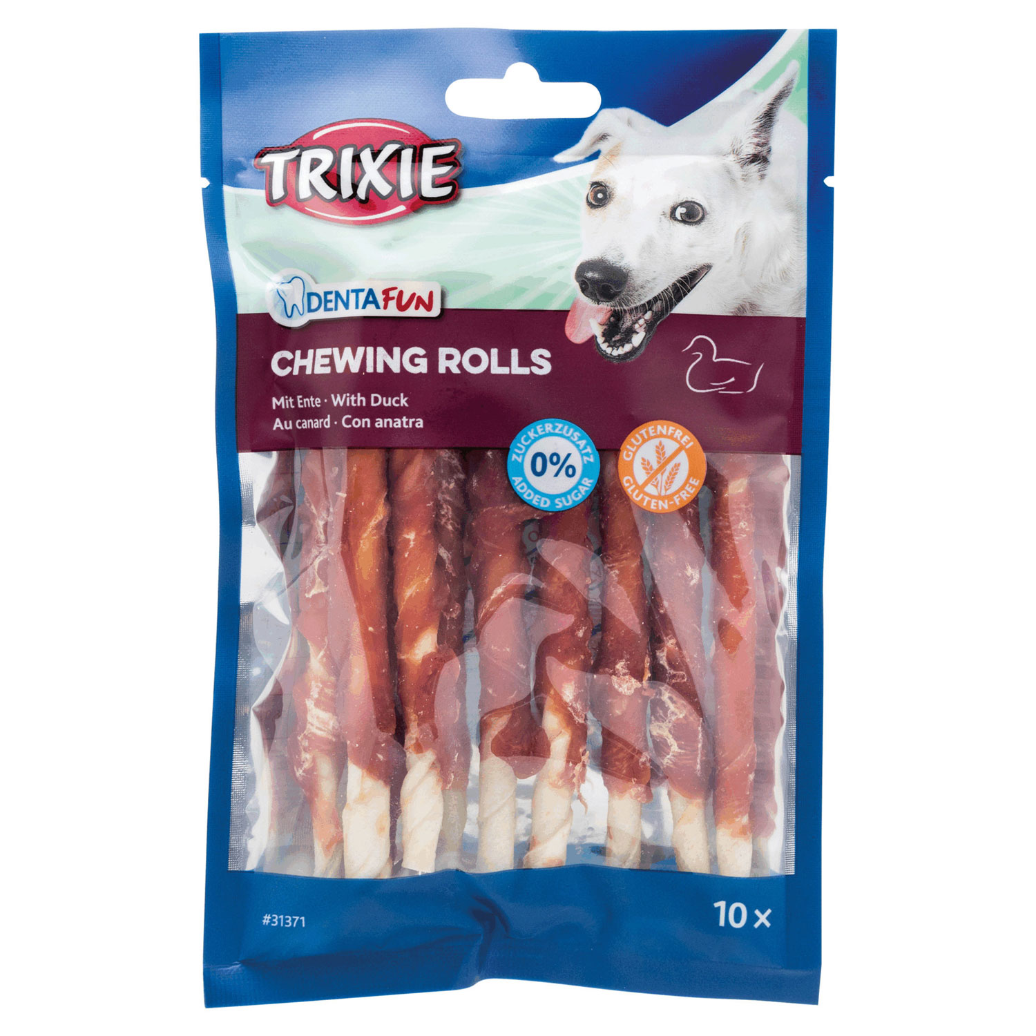 10 Rollitos con Pato Denta Fun, 12 cm, 80 g