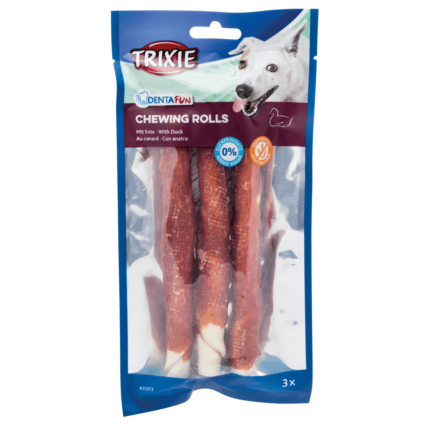 3 Rollitos con Pato Denta Fun, 17 cm, 140 g