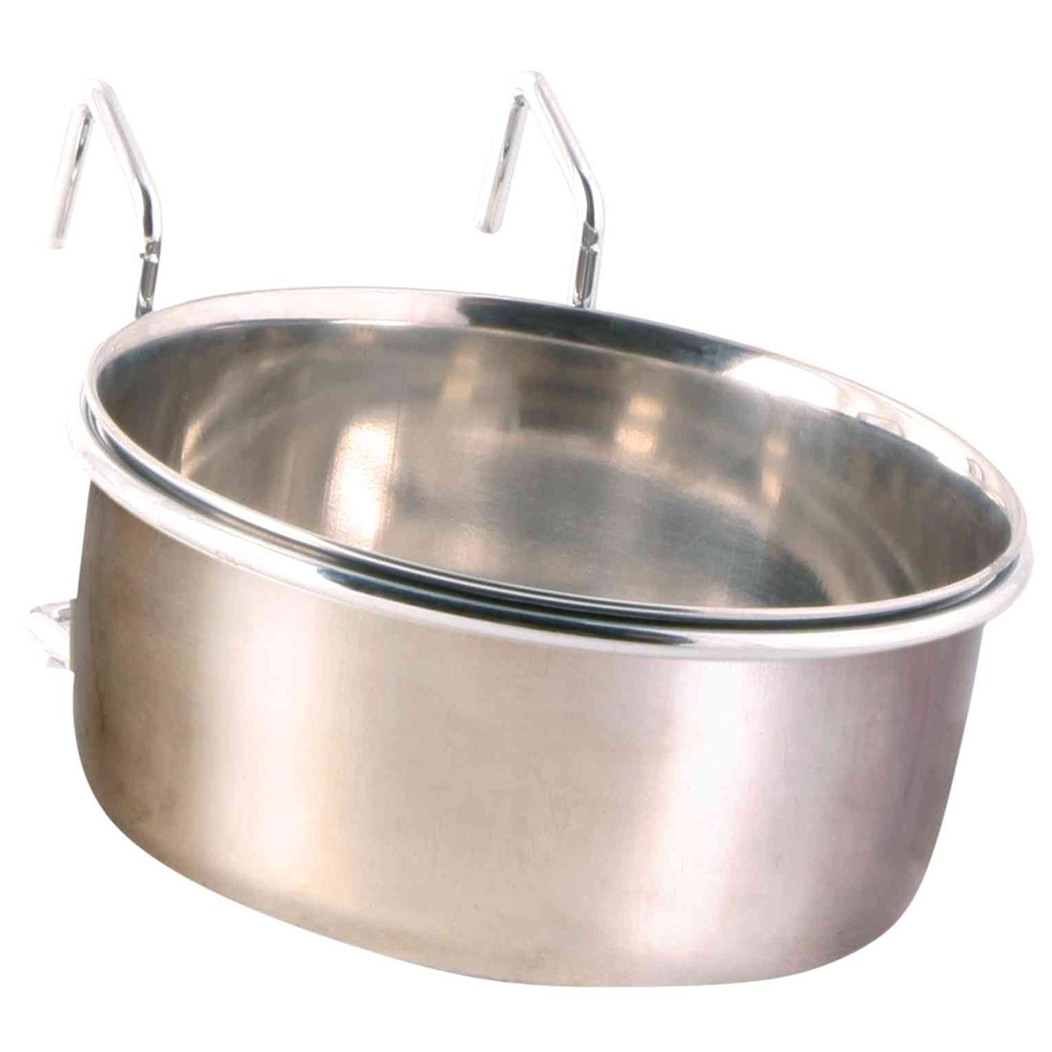 Comedero-Bebedero Acero, con Gancho, 0.6 l, ø12 cm