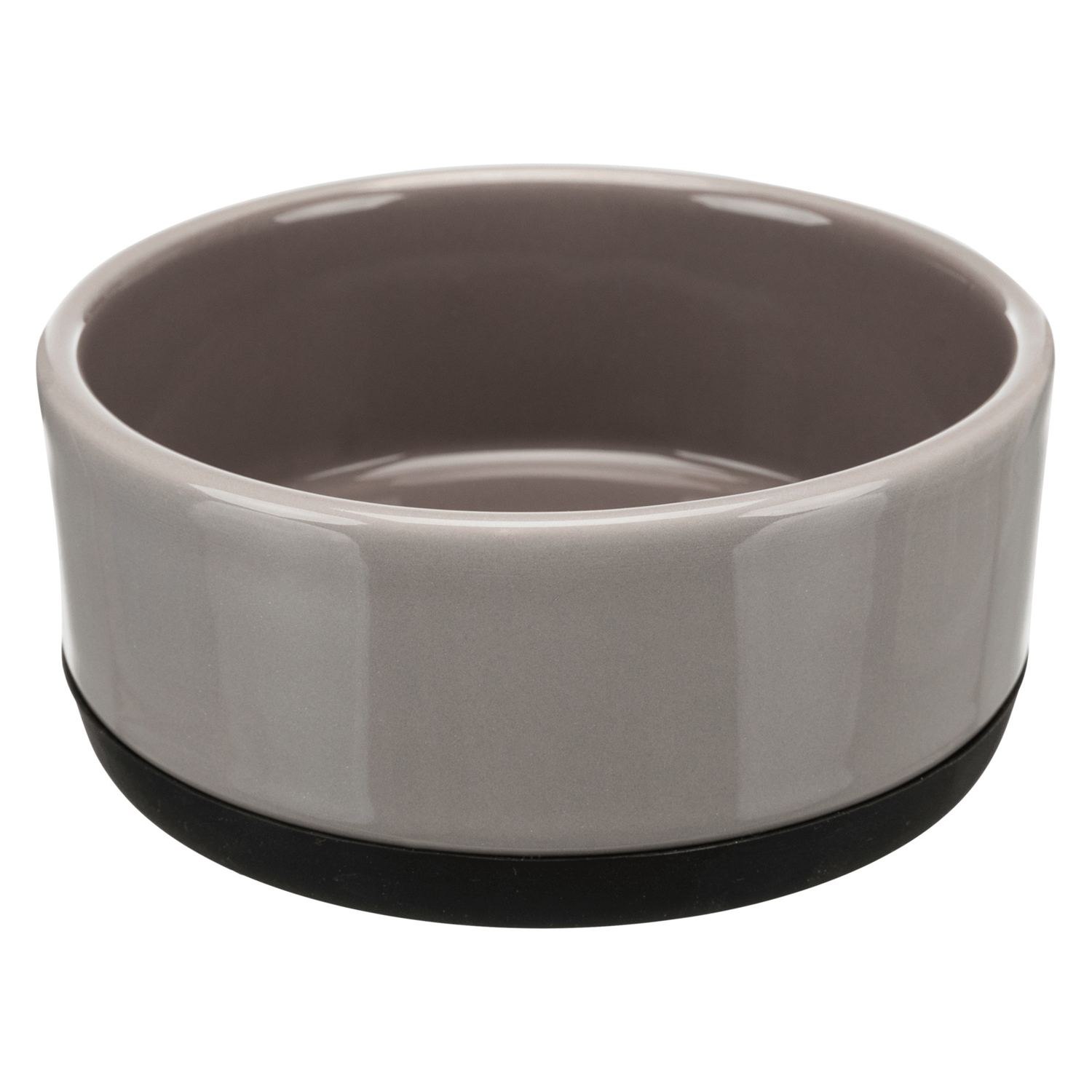 Comedero Cerámica Base Goma, 0.4 l/ø 12 cm, Gris